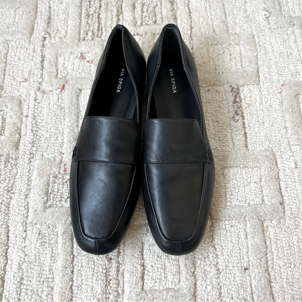 BrandNew Via Spiga Soft Leather Mule Loafers Black 36.5